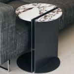 Antioxidant Hotel Coffee Table Iron With Wooden Top Side Table Rock Plate C Type