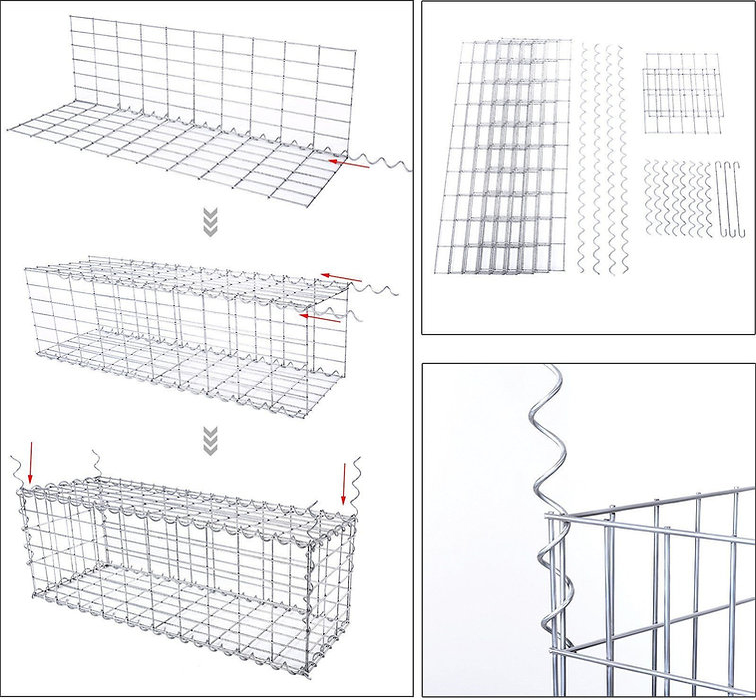 Galvanized Welded Mesh Gabion Walls for Stone Retaining Applications Design