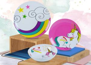 China Unicorn Style 3pc 100% Melamine Baby Dinner Set on sale