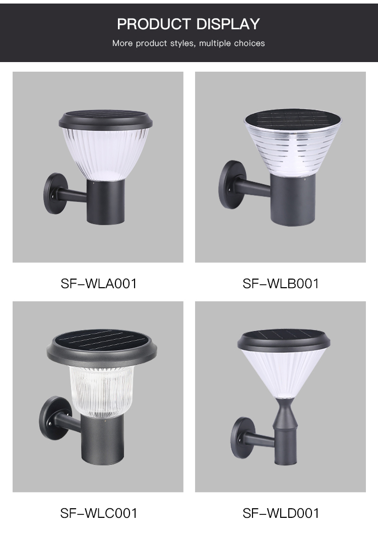 3000K Aluminum Solar Sensor Wall Lamp Light Optically Controlled For Outdoor Garden