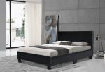 8 Inch Lisbon Double Bed Black Faux Leather Frame Medium White Upholstery