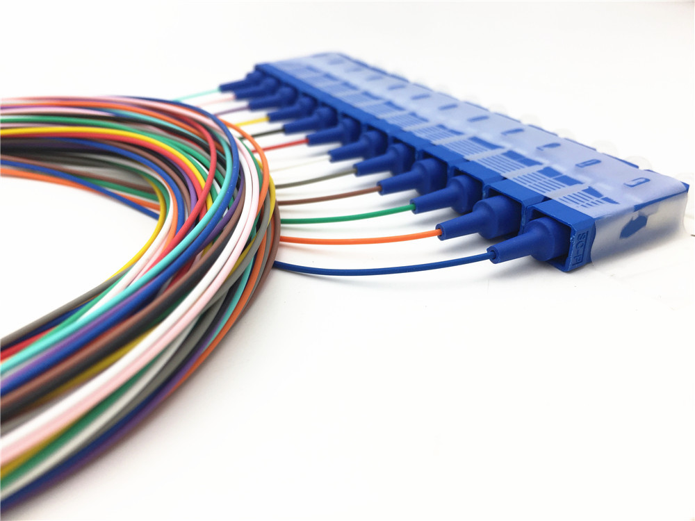 Color Coded SC/UPC Unjacketed 900um Fiber Optic Pigtail