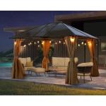 Metal Roof Gazebo 10 'X 12' Outdoor Gazebo Metal Roof with Mesh and Curtains,