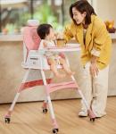 EN71 Certified High Plastic Baby Dining Chair Baby Feeding Table Adjustable