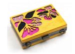 Gold Color Wooden Evening Clutch Bags / Handbag For Women With Flower