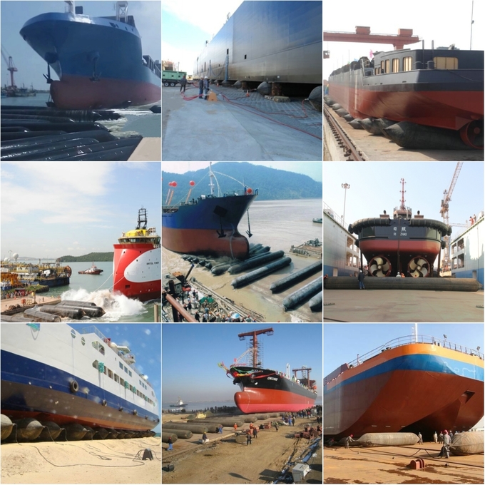 Natural Rubber Marine Salvage Airbags Inflatable Black Color 4