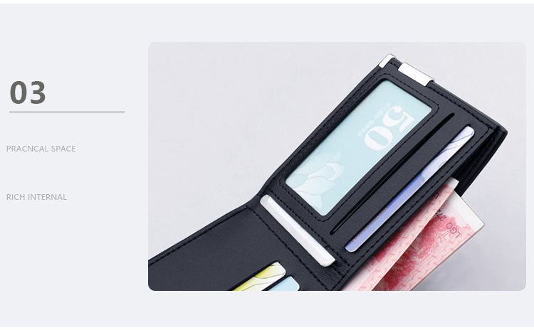 Availiable Multifunctional Money Cards Holder Purse for Korean Luxury Men's Short Wallet