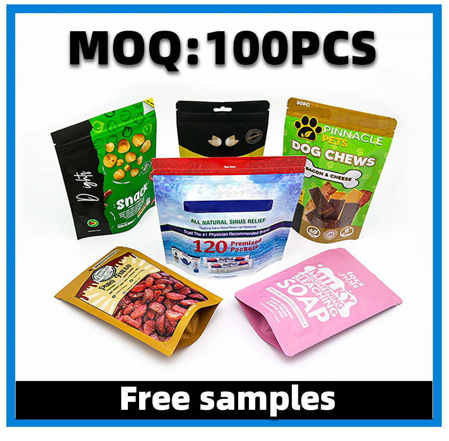 Manufacturer PET Food Packaging Flat Bottom Zipper Plastic Dog Food Packaging Bag