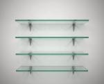 Polished Edge Tempered Glass Bathroom Shelves for Slat Wall Display Customized