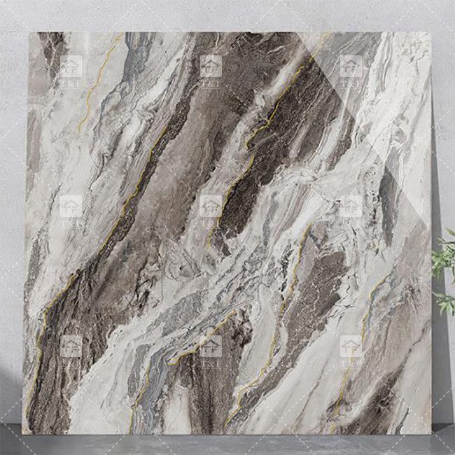 Luxury Full Body Marble High Glossy Porcelain Glazed Tiles For Living Room