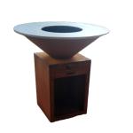 Rustic Elegance Wood Corten Steel Outdoor Grill For Outdoor Space
