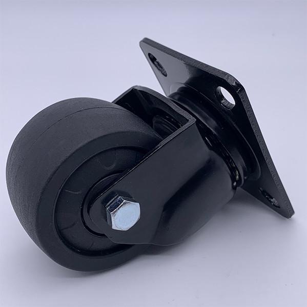 Black PA Nylon Caster Wheels 360 Degree Top Plate 3 inch