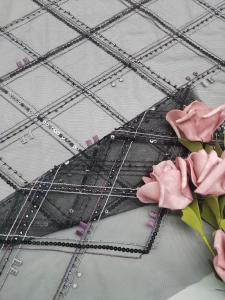 Wholesale 3D Merrowed Chemical Lace Fabric Lightweight Polyester Embroidery Yarn Dyed from china suppliers
