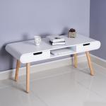 White Two Drawers NC Painting Solid Wood Coffee Tables