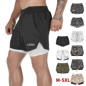 Wholesale Custom Logo Double Layers Fitness Sportswear Mens Workout Compression Running Gym Shorts from china suppliers