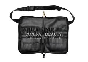 Wholesale Pro Makeup Brush Bag PU Leather Portable 26 Pockets Cosmetic Brush Holder with Artist Belt Strap from china suppliers