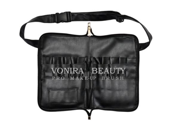 Pro Makeup Brush Bag PU Leather Portable 26 Pockets Cosmetic Brush Holder with