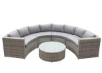 U Shape High Resilience Sponge Filling Poly Rattan Garden Sofa