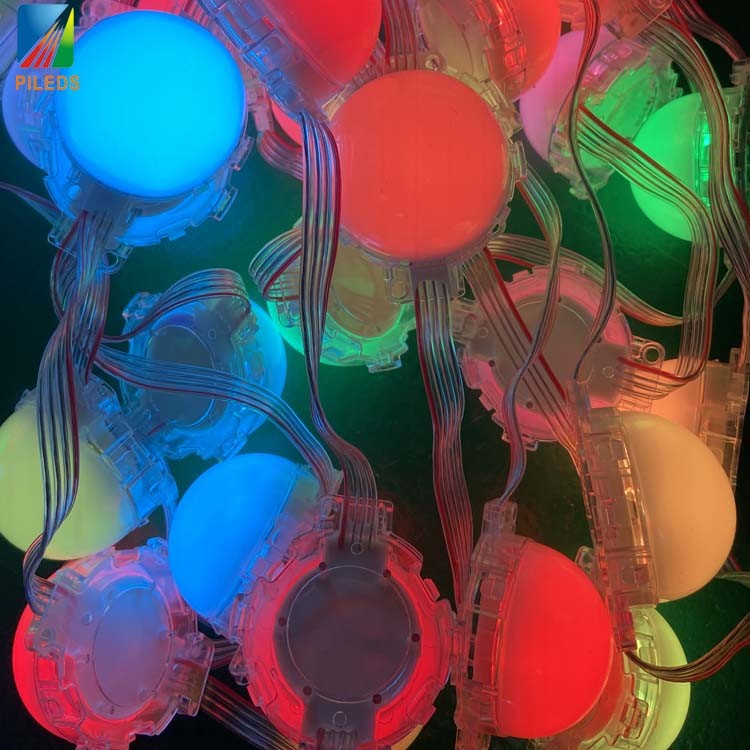 50mm Diameter Circular Cover LED Pixel Light SPI Dual Signal Breakpoint Resume 1.68w RGB LED Point Light Source Entertainment