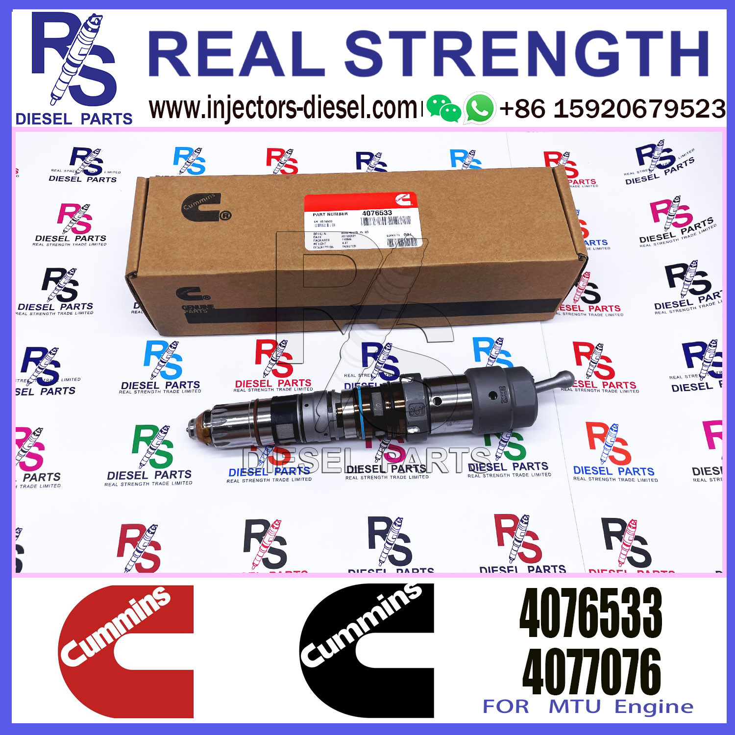 diesel common rail fuel injector 4326780 4088416 4076533 for cummins engine QSK60