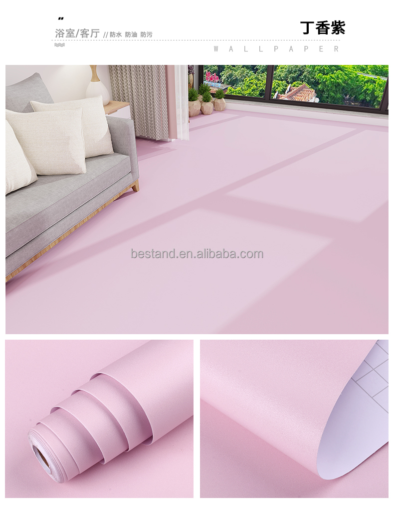 Modern Design Style Crystal TPH Fire Resistance Self Adhesive Wallpaper Sticker for Wall and Floor in Plain Color