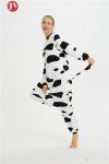 Thick Warm Flannel Adult Cow Onesie For Halloween Cosplay Super Soft Thermal