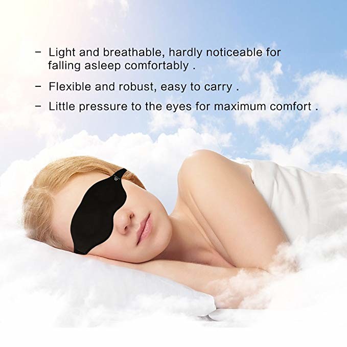 Premium Memory Foam Sleep Mask / Bedtime Eye Mask With Adjustable Head Strap