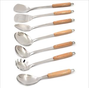 Wholesale 304 Stainless Steel Kitchen Utensils Sets 7PCS Cooking Tools With Wooden Handle from china suppliers