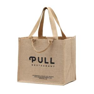 Wholesale Large Organic Linen Printed Jute Bags Canvas Shopping Bags Tote from china suppliers