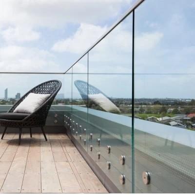 Construction Decoration Tempered Laminated Glass Balustrades with Aluminium