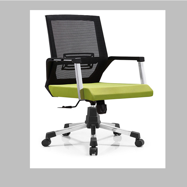 Ergonomic medium back mesh chair with fixed armrest，with Lumbar Support