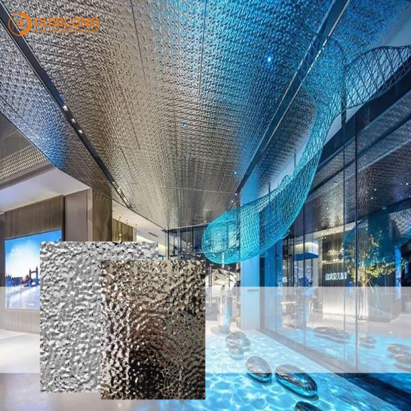 Commercial Buildings metal Decorative Cladding Panels 2.0mm Steel Wavy Ceiling