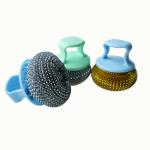 Plastic Handle Stainless Steel Wire Scrubber 6.7*6.7*6cm Sustainable