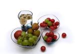 Creative Heart Shape Empty Glass Jars Clear / Blue Glass Plate Sauce Fruit Bowl