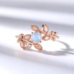 Decoration Match Natural Moonstone Ring 925 Sterling Silver Jewelry Ring