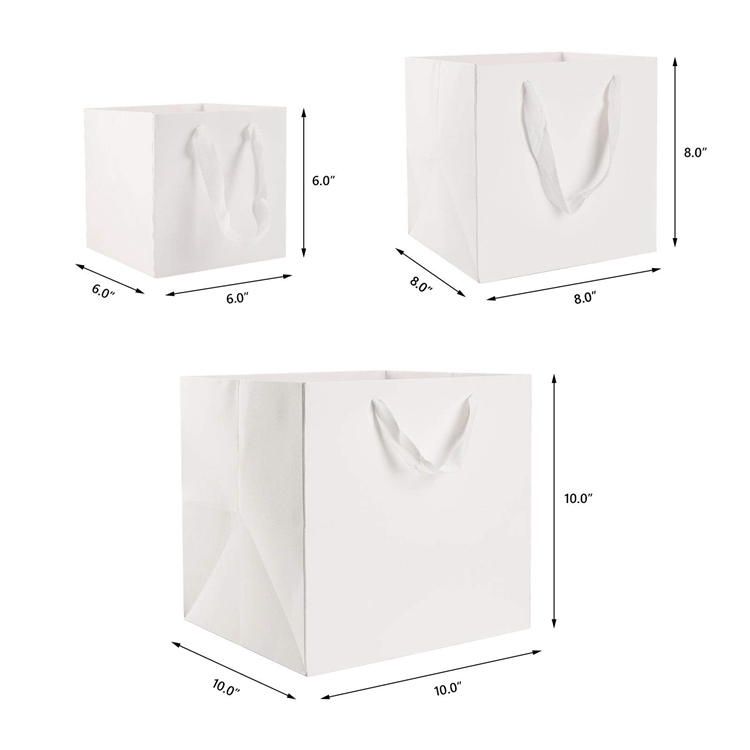 Foldable Strong White Flat Bottom Costume Clothing Jewelry Gift Shopping Cardboard Box Paper Bags