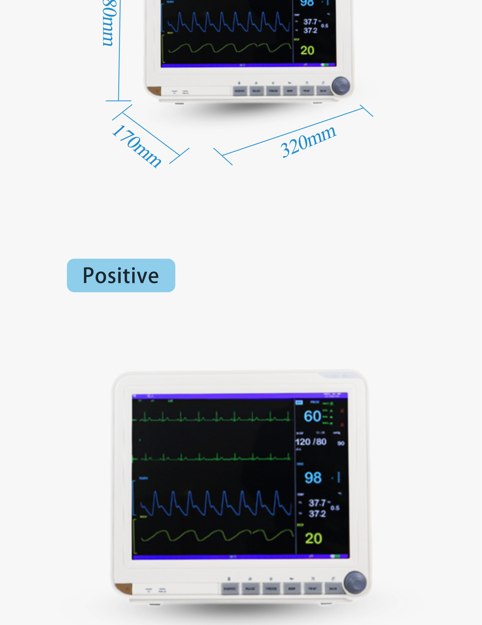 Reliable Multi Parameter Patient Monitor PM-9000 15 Inch Optional Mobile Cart