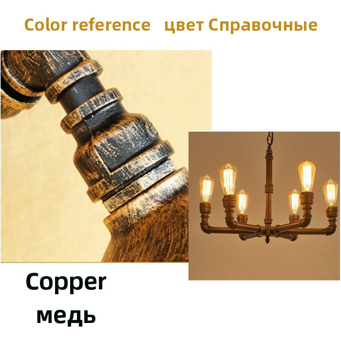 Retro Vintage Chandelier Lighting Living Room Dining Room Coffee Shop Bar Cafe Creative Industrial Lamp(WH-CI-154）