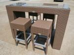 Outdoor Leisure Furniture Sets , Fashion Resin Wicker Bar Set