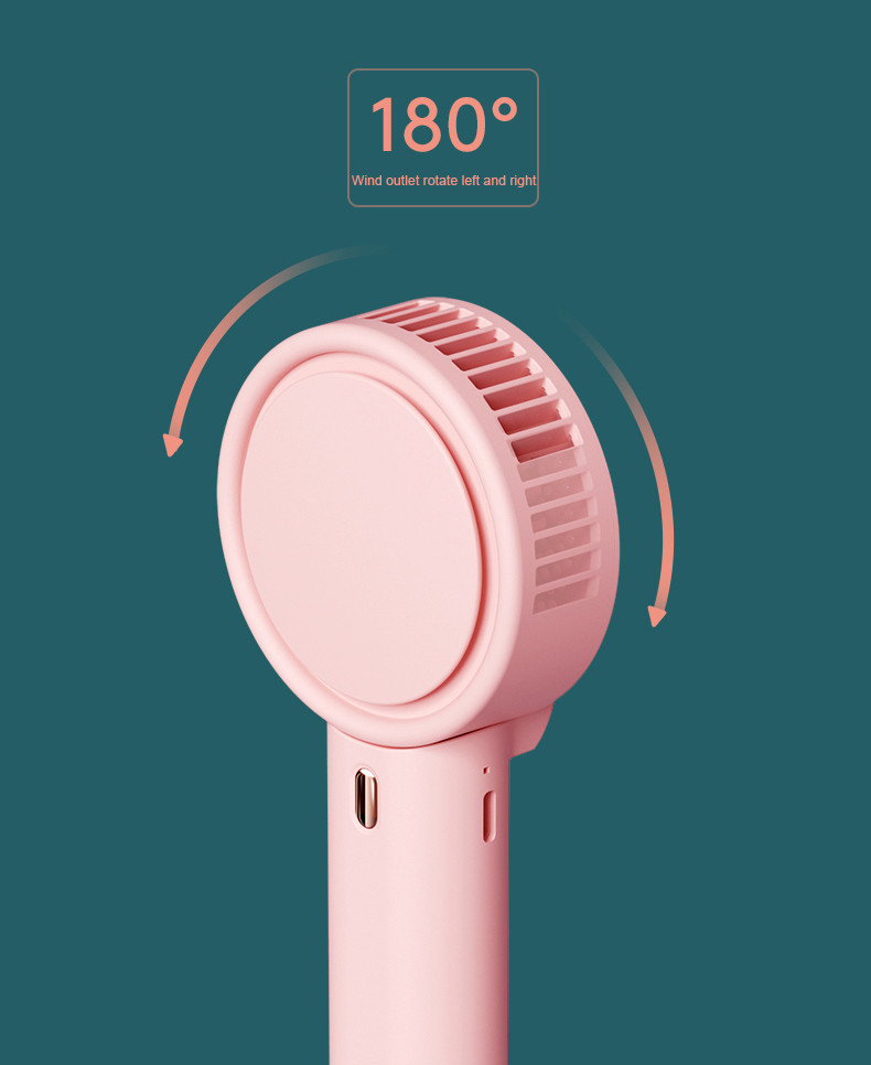 Bladeless Portable USB Handheld Fan 10hrs Outdoor Cooling 180 Degree Rotation