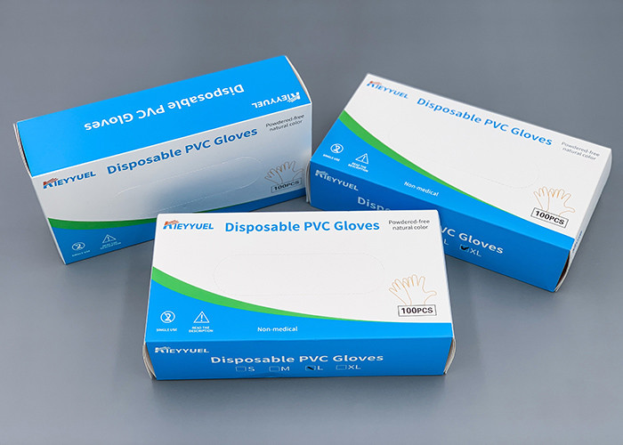 245mm Clear Industry Vinyl Disposable Pvc Gloves / Customers' Logo