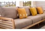 Nordic 1+2+3 Solid Oak Sofa Set Living Room Furniture
