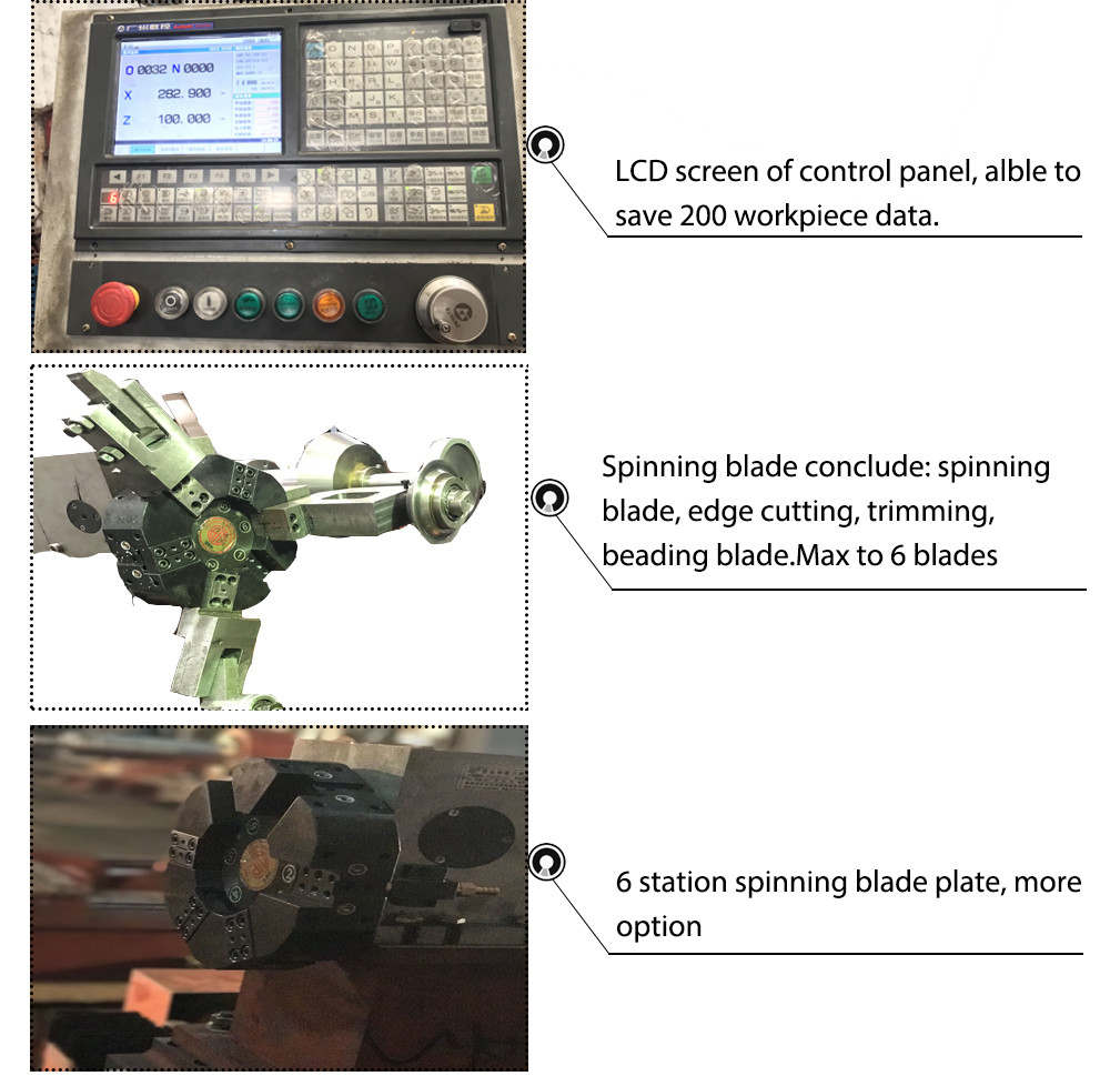 CNC Lathe Metal Spinning Machine Automatic Horizontal For Stainless Steel Cookware