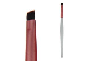 Wholesale Brown Nylon Hair Eye Makeup Brushes Red Metal Ferrule Silver Wood Handle from china suppliers