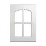 Mdf Frame Classic Cabinet Doors White Wood Grain 15mm Thickness With Glass