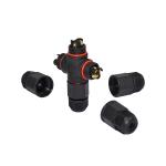 PVC Pa66 9mm Cable Waterproof Screw Connector 3 Pin Male IP68