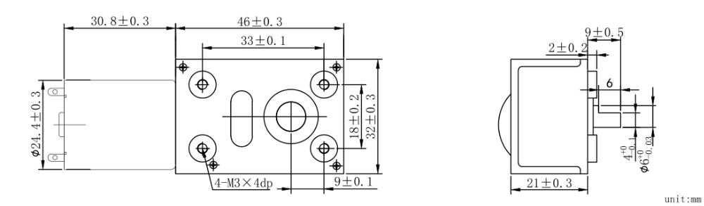 Gear Reduction Micro Worm Gear Motor 12v CW Rotation With 6mm Shaft