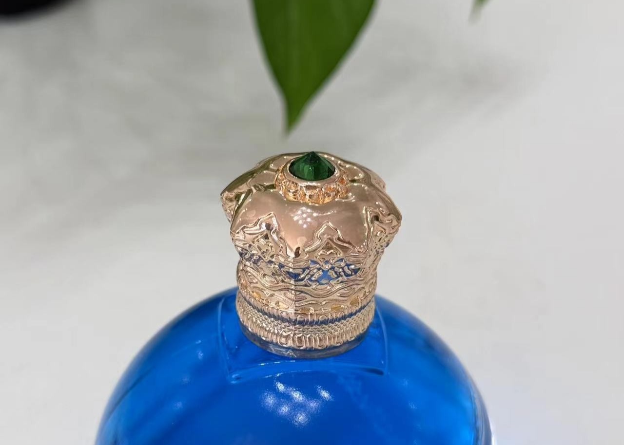Zinc Alloy Green Diamond Zamak Perfume Caps Perfume Lid With Customized Logo