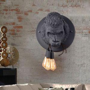 Wholesale Loft Industrial Resin Wall Lamp Fixtures Art Decor Wall Mounted Gorilla Head Light (WH-VR-16) from china suppliers