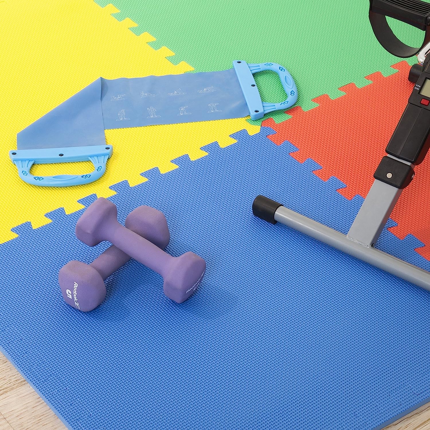 EVA Foam Mat Tiles - Interlocking Padding for Garage, Playroom, or Gym Flooring - Workout Mat or Baby Playmat